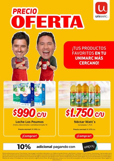 Ofertas de Supermercados y Alimentación en Villarrica | Catálogo Unimarc de Unimarc | 25-07-2024 - 20-08-2024