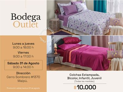 Ofertas de Muebles y Decoración en La Calera | Oferta exclusiva en Bodega Outlet.  de Velutti | 30-08-2024 - 10-09-2024