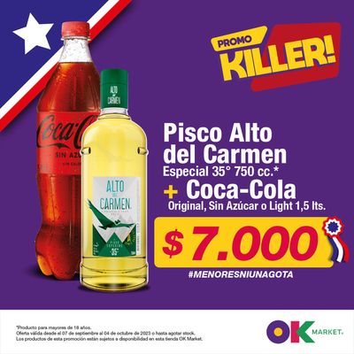 Ofertas de Supermercados y Alimentación en Providencia | Promo Killer de OK Market | 08-09-2023 - 04-10-2023
