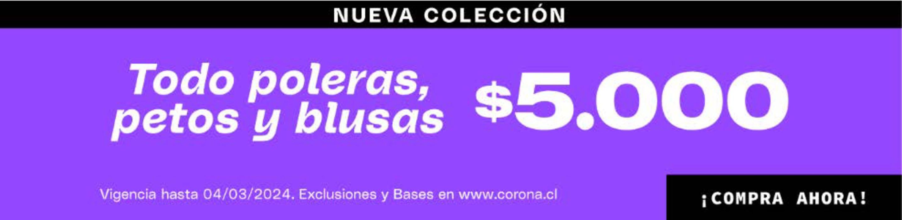 Catálogo Corona | Todo poleras, petos y Plus $5.000  | 29-02-2024 - 04-03-2024