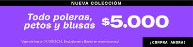 Catálogo Corona en La Florida | Todo poleras, petos y Plus $5.000  | 29-02-2024 - 04-03-2024
