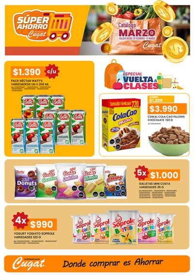 Ofertas de Supermercados y Alimentación en San Vicente de Tagua Tagua | Catálogo marzo ! de Cugat | 01-03-2024 - 13-03-2024