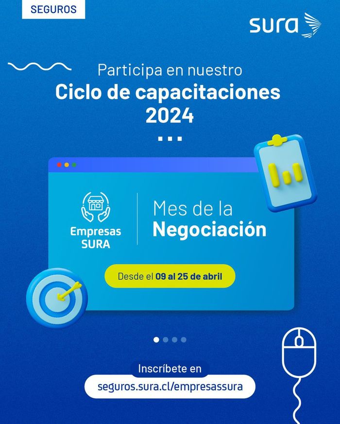 Catálogo SURA en Santiago | Participa en nuestro Ciclo de capacitaciones 2024 | 09-04-2024 - 25-04-2024
