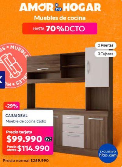 Catálogo Hites en Santiago | Muebles de cocina hasta 70% dcto ! | 22-04-2024 - 30-04-2024