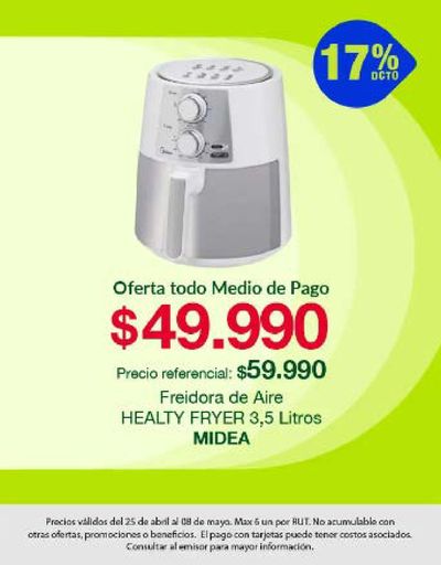 Ofertas de Supermercados y Alimentación en El Bosque | Hasta 17% dcto , Freidora de aire Midea ! de Tottus | 07-05-2024 - 08-05-2024