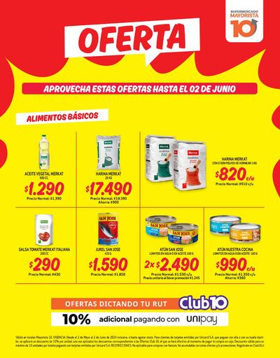 Ofertas de Supermercados y Alimentación en Rancagua | Ofertas Mayorista 10 de Mayorista 10 | 16-05-2024 - 02-06-2024
