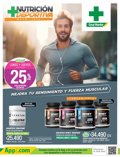 Ofertas de Farmacias y Salud en Vitacura | Link Catálogo Nutrición Deportiva Mayo 2024 de Cruz Verde | 20-05-2024 - 31-05-2024