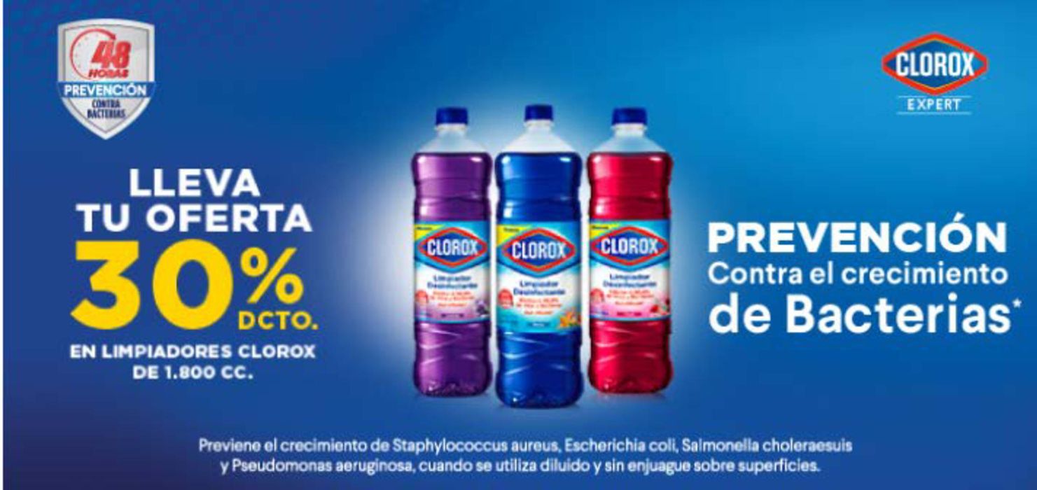 Catálogo Santa Isabel en Curacaví | Lleva tu oferta 30% dcto en limpiadores clorox de 1.800 CC ! | 20-05-2024 - 28-05-2024
