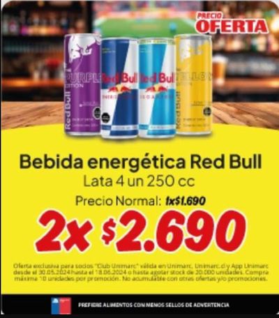 Catálogo Unimarc en Lo Barnechea | Bebida energetica Red Bull ! | 30-05-2024 - 18-06-2024