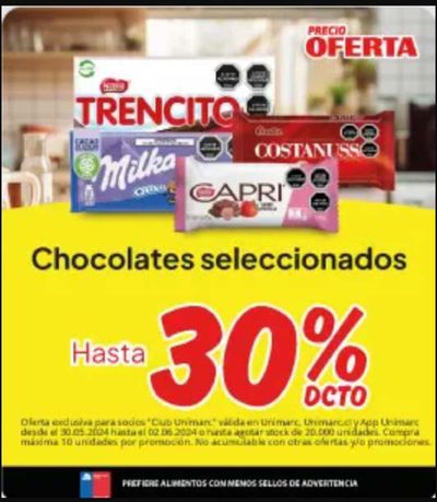 Catálogo Unimarc en Las Condes | Chocolates seleccionados , hasta 30% dcto ! | 30-05-2024 - 02-06-2024