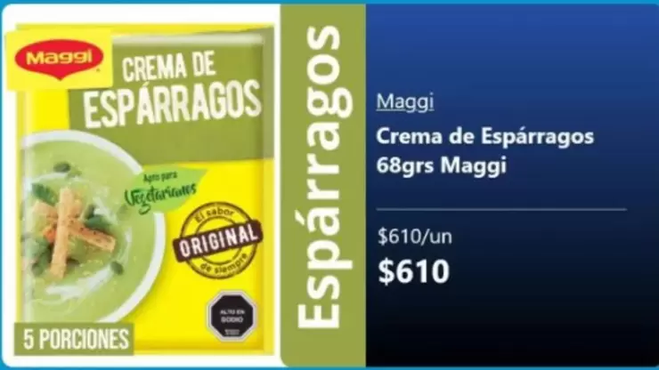 Oferta de Maggi - Crema De Esparragos por $610 en Super Bodega a Cuenta