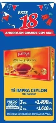 Oferta de Ceylon - Té Impra por $1490 en Alvi