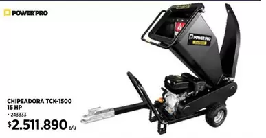 Oferta de Power Pro - Chipeadora Tck-1500 15 HP por $2511890 en Construmart