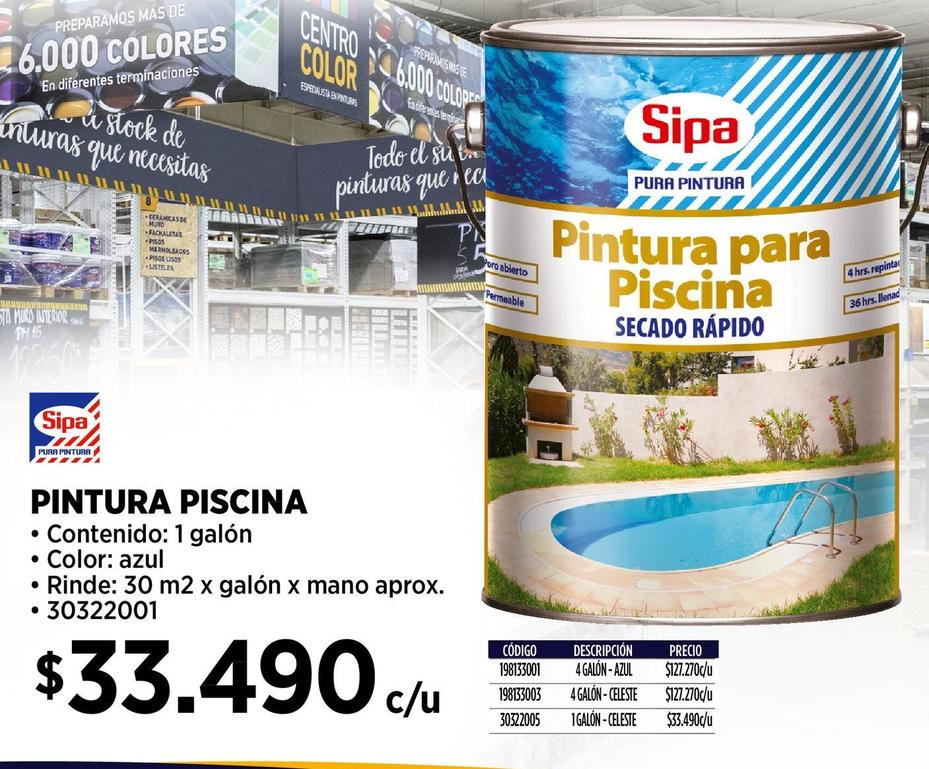 Oferta de Pintura para piscina Sipa por $33490 en Construmart