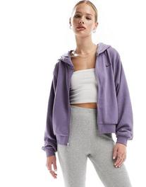 Oferta de Nike French Terry zip through hoodie in gre purple por $61,74 en asos