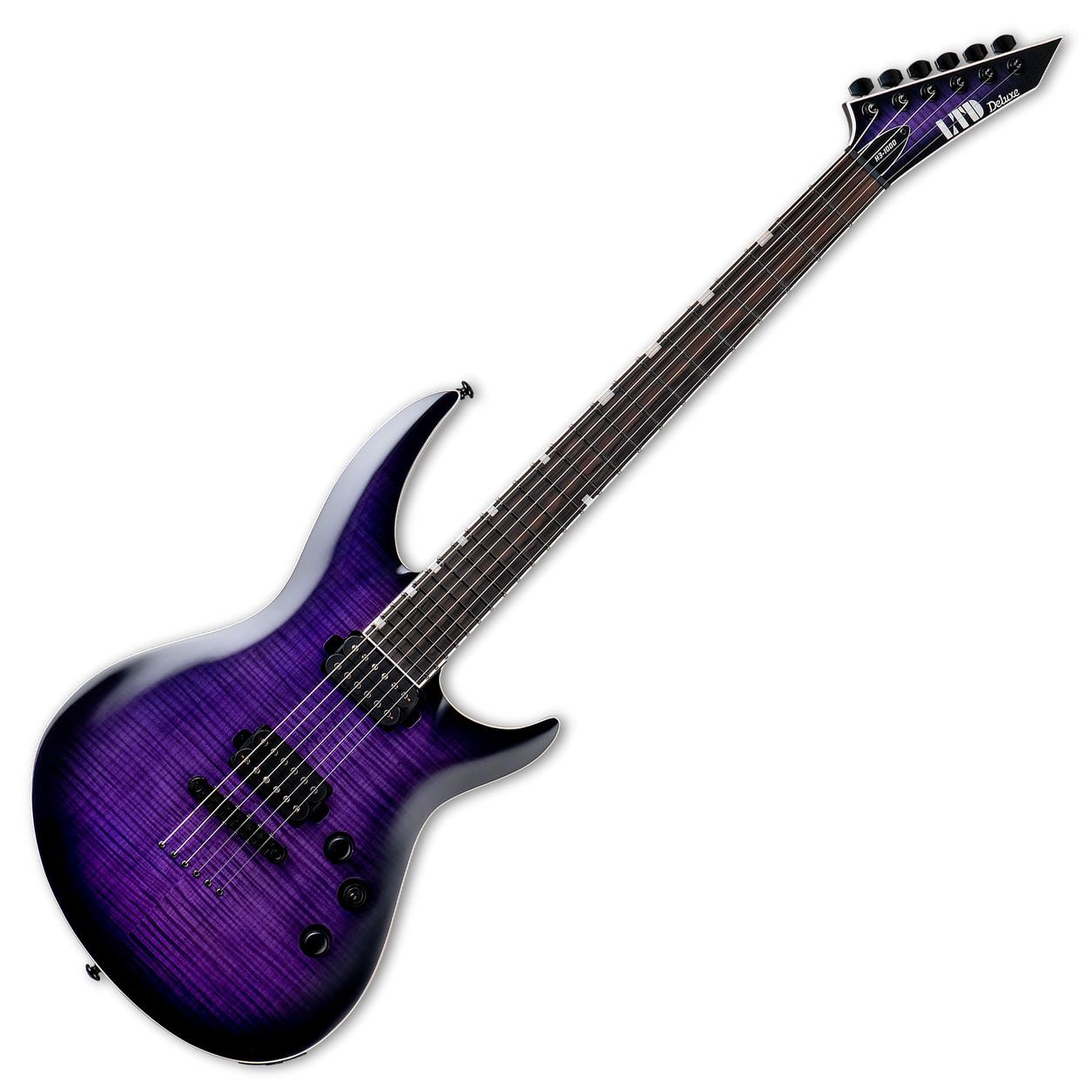 Oferta de Guitarra eléctrica LTD Deluxe H3-1000FM - See-thru Purple Sunburst por $1099990 en Audiomusica