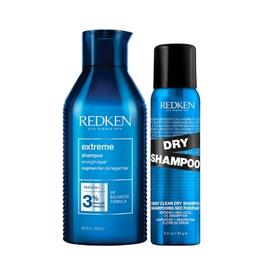 Oferta de Set Reparación Extreme Shampoo 500 ml + Dry Shampoo 150 ml Redken por $31290 en Falabella