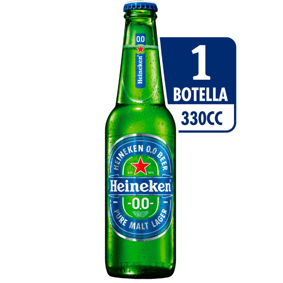 Oferta de Cerveza Heineken Cero Lager Sin alcohol 330 cc por $1390 en Jumbo