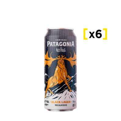 Oferta de Cerveza Austral Patagonia Black Lager lata 470 CC x6 | Liquidos.cl por $1090 en Liquidos