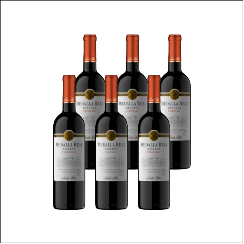 Oferta de Vino Medalla Real Gran Reserva Carmenere Botella 750cc x6 por $7990 en Liquidos