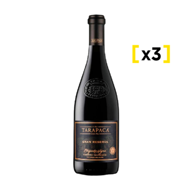 Oferta de Vino Tarapaca Gran Reserva Etiqueta Negra Cabernet Sauvignon Botella 750cc x3 por $15990 en Liquidos
