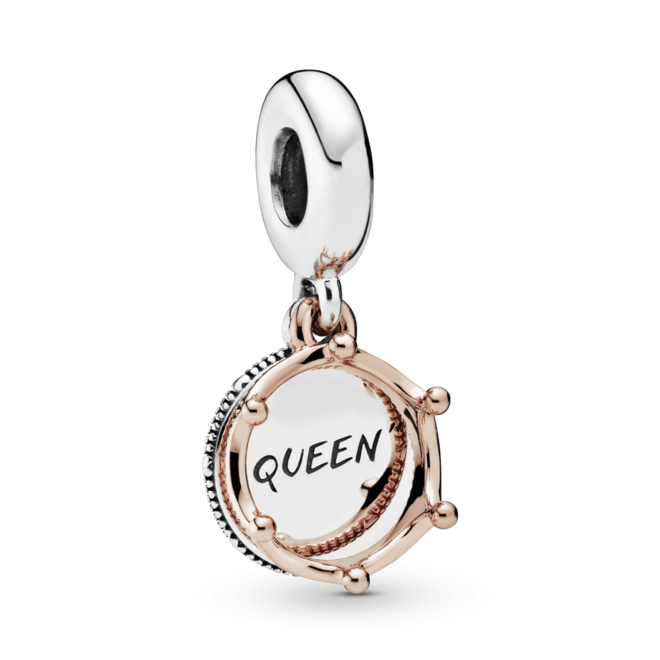 Oferta de Charm colgante Reina y corona real Recubrimiento en Oro Rosa de 14k por $109000 en Pandora