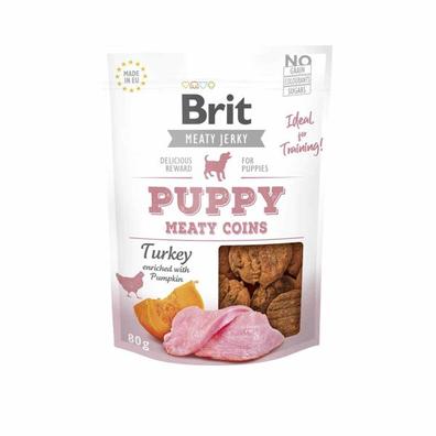 Oferta de Brit Meaty Jerky Snack Puppy Turkey Meaty Coins 80 Grs por $4650 en Pet City