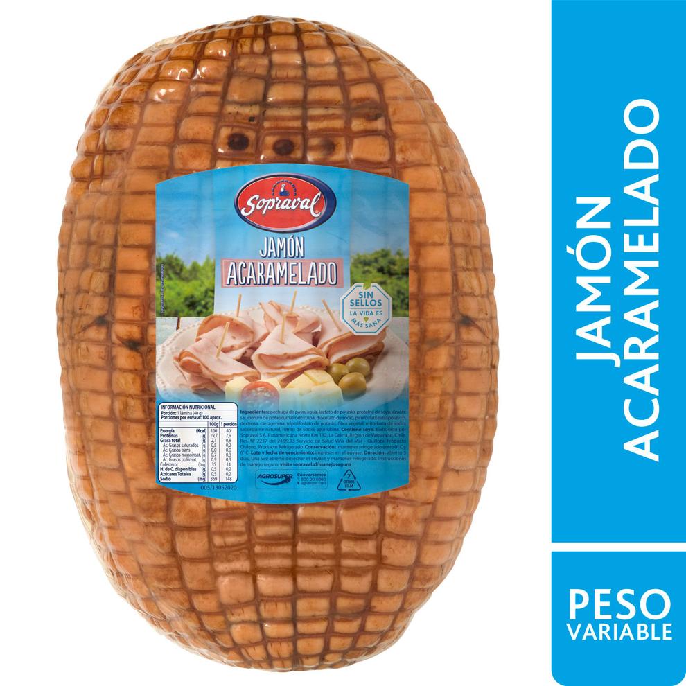 Oferta de Jamón acaramelado de pavo Sopraval granel por $916 en Santa Isabel