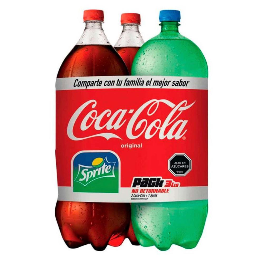 Oferta de Pack 3 un. Bebidas Coca Cola + Sprite 3 L por $8290 en Santa Isabel
