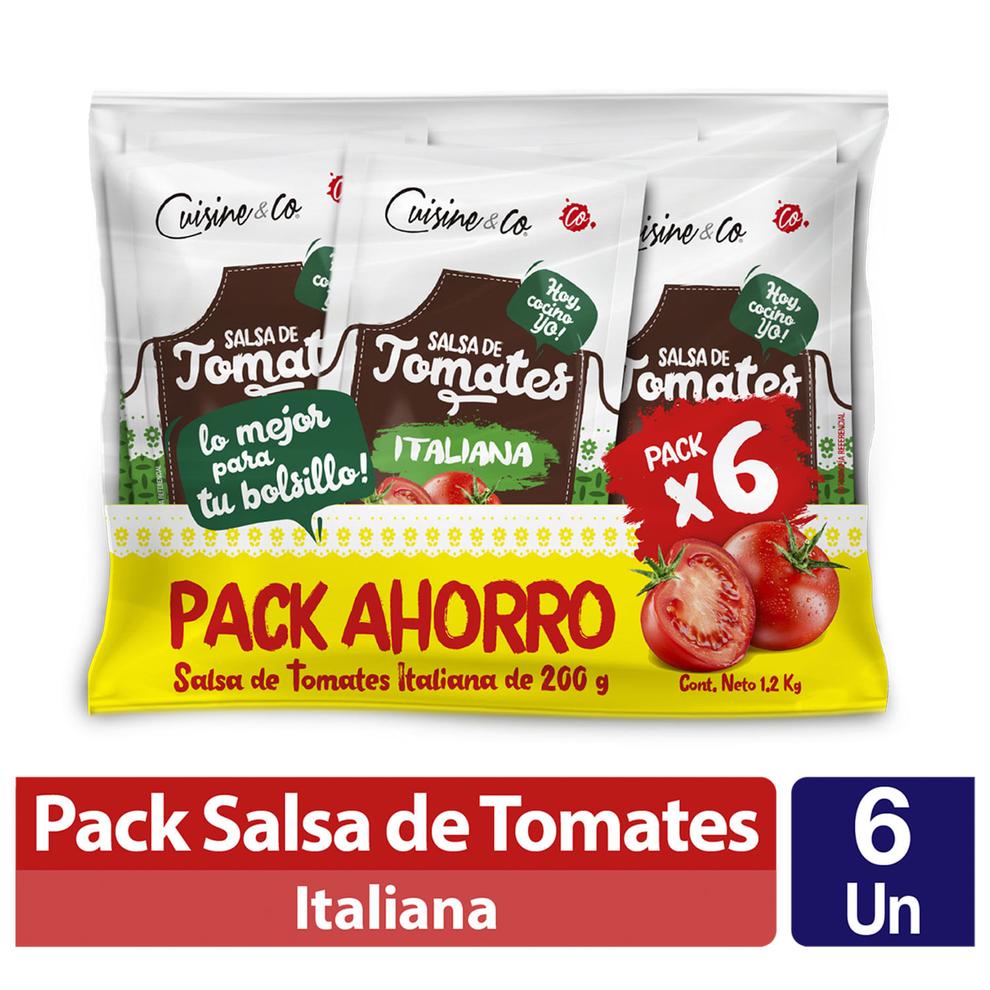 Oferta de Pack Salsas de Tomate Italianas 6 un. 200 ml por $3350 en Santa Isabel
