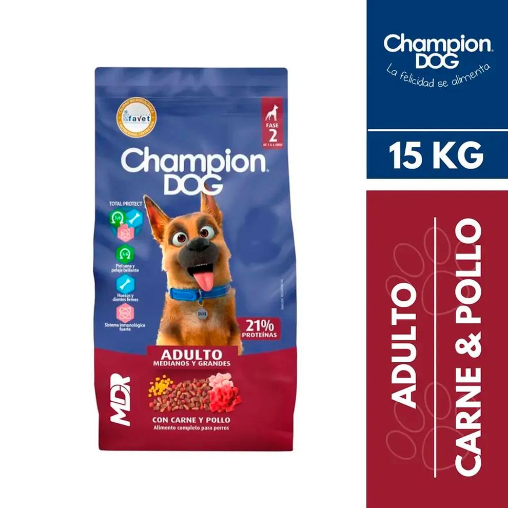 Oferta de Alimento Perro Adulto Champion Dog Carne y Pollo 15 kg por $28690 en Santa Isabel