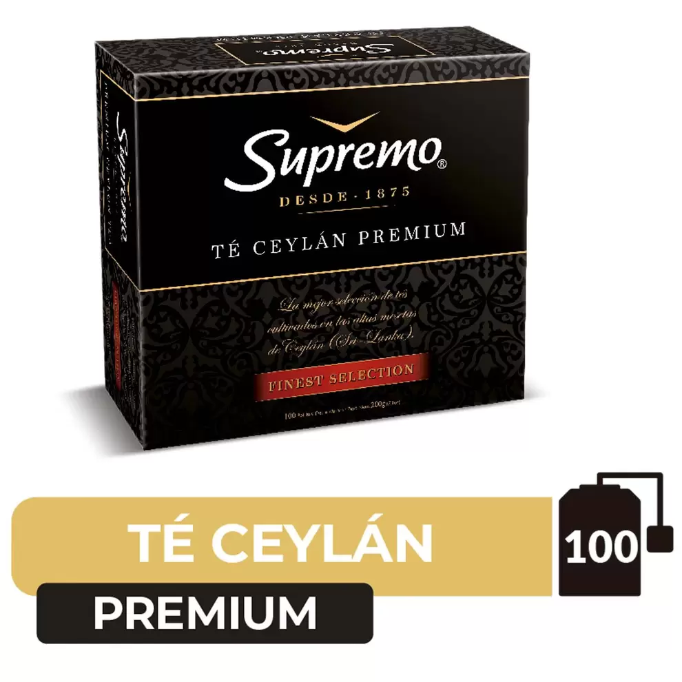 Oferta de Té Ceylán Supremo Premium 200 g 100 un. por $4929 en Santa Isabel