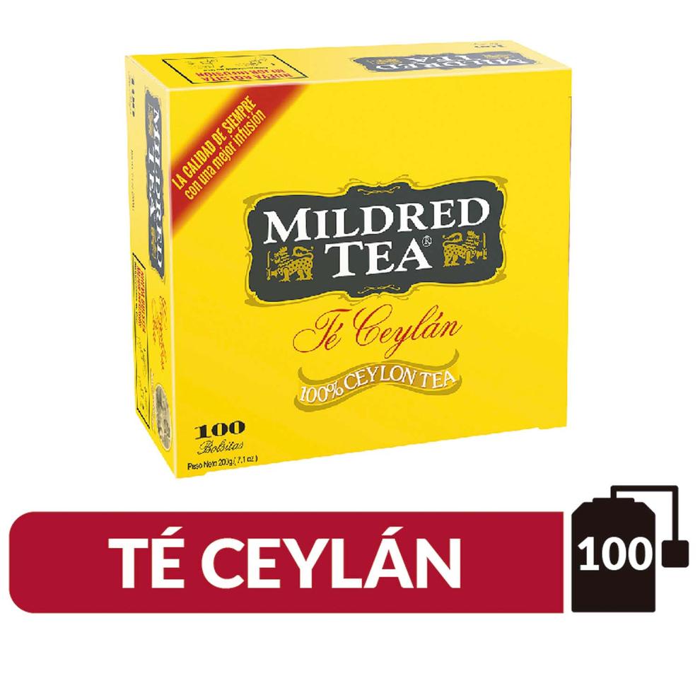 Oferta de Té Ceylán Mildred Tea Caja 100 Bolsitas 200 g por $3139 en Santa Isabel