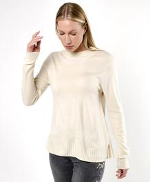 Oferta de Sweater mujer pretina acanalada beige por $5990 en Tricot