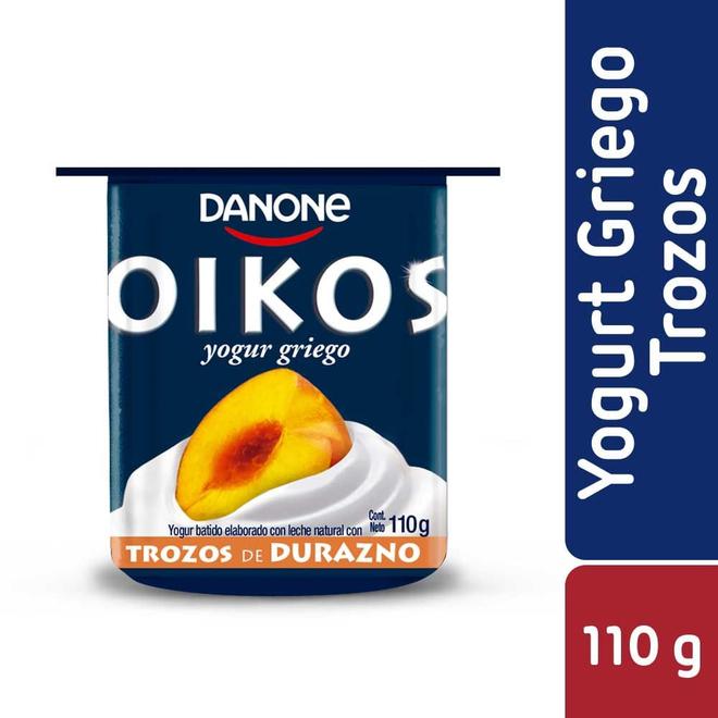 Oferta de Yoghurt griego Danone Oikos trozos durazno 110 g por $371 en Unimarc