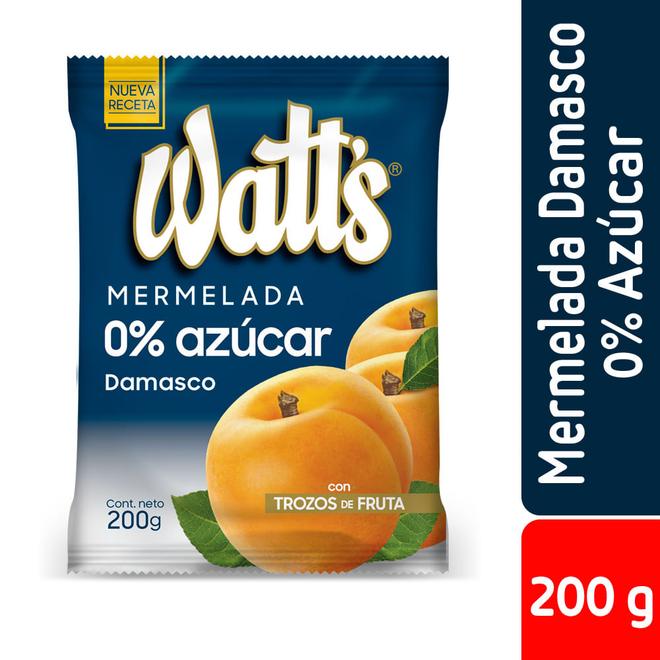 Oferta de Mermelada Watt´s 0% azúcar damasco bolsa 200 g por $1410 en Unimarc