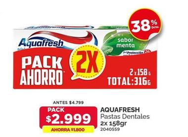 Oferta de Aquafresh - Pastas Dentales 2x 158gr por $2999 en PreUnic